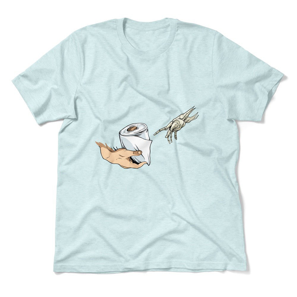 Creation Of Adam - Toilet Paper Men/Unisex T-Shirt in Heather Ice Blue color