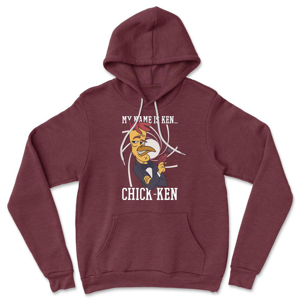 Chicken Spy Hoodie in Heather Maroon color