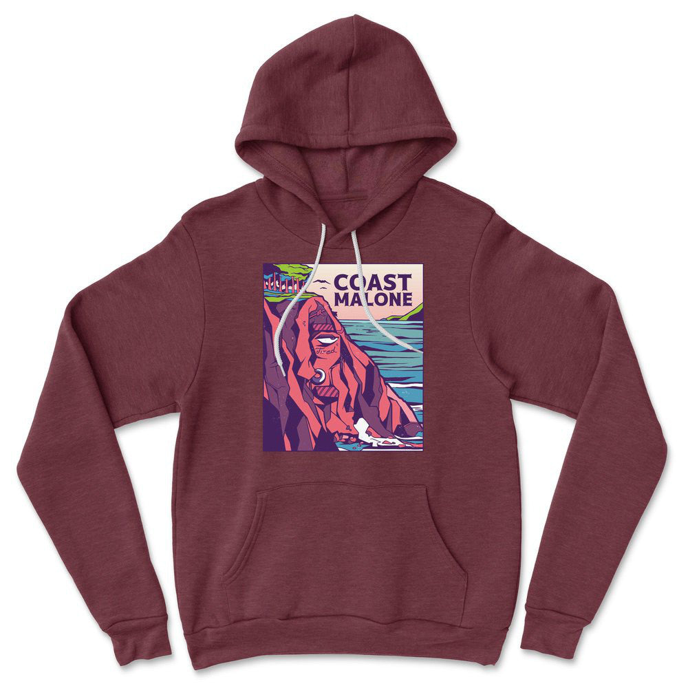 Coast Malone Hoodie in Heather Maroon color