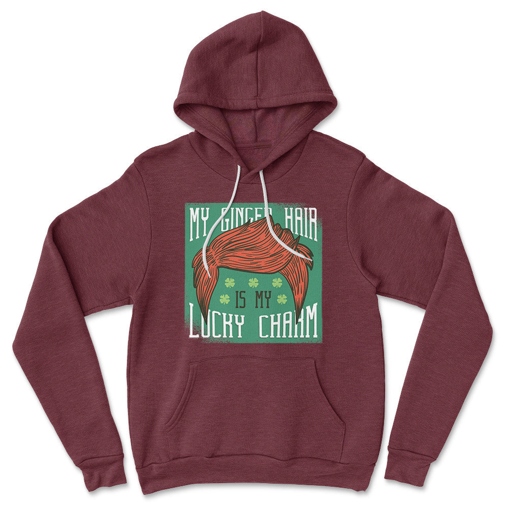 My Ginger Hair Is My Lucky Charm Hoodie in Heather Maroon color