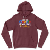 I Don't Need Google, My Wife Knows Everything Hoodie in Heather Maroon color