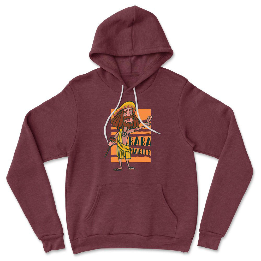 Indian Guru - Baba Marley Hoodie in Heather Maroon color