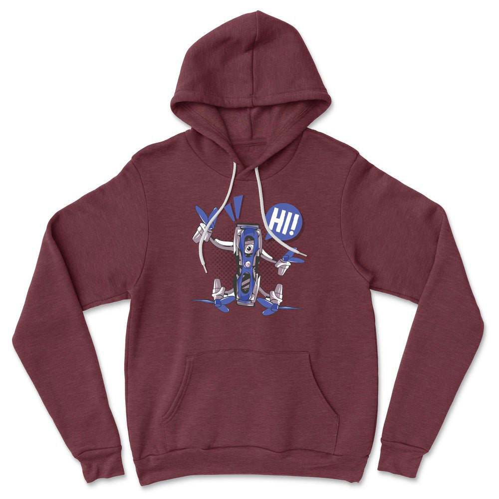 Quadcopter Robot Hoodie in Heather Maroon color