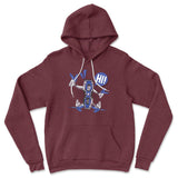 Quadcopter Robot Hoodie in Heather Maroon color