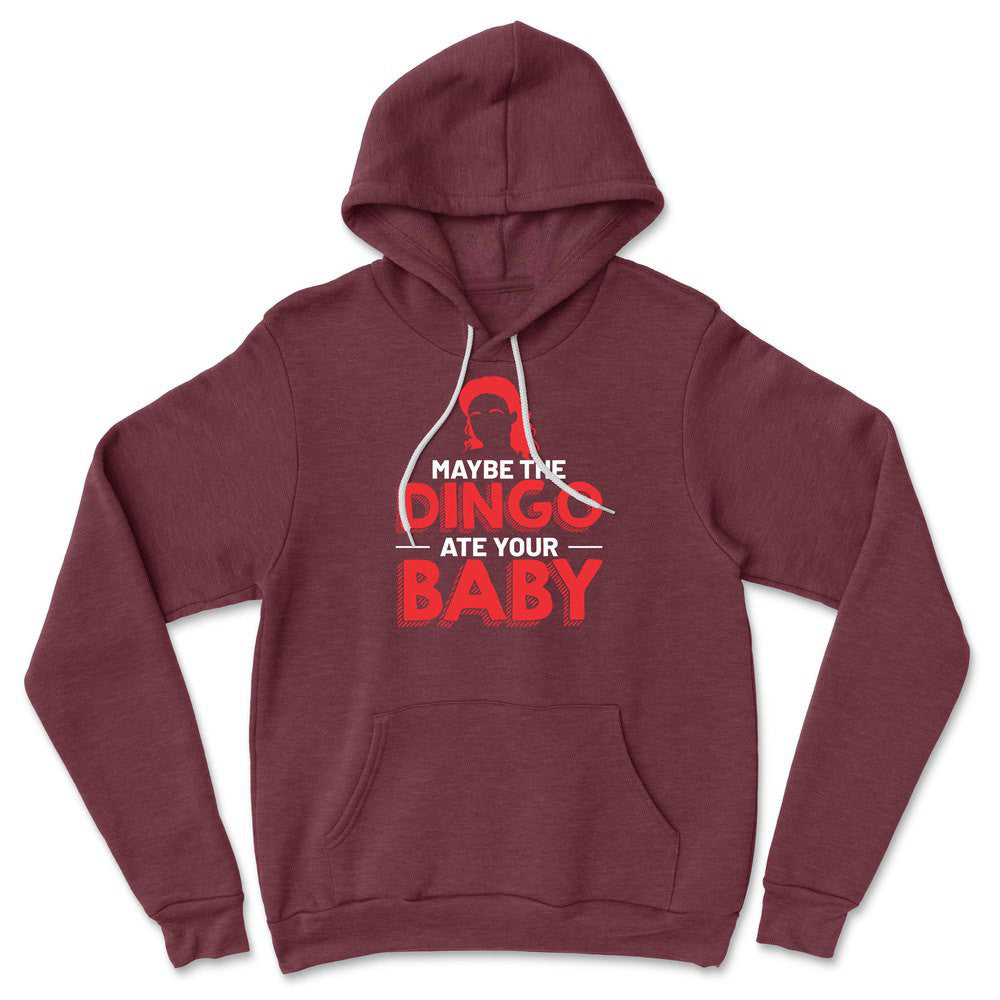 Maybe The Dingo Ate Your Baby Hoodie in Heather Maroon color