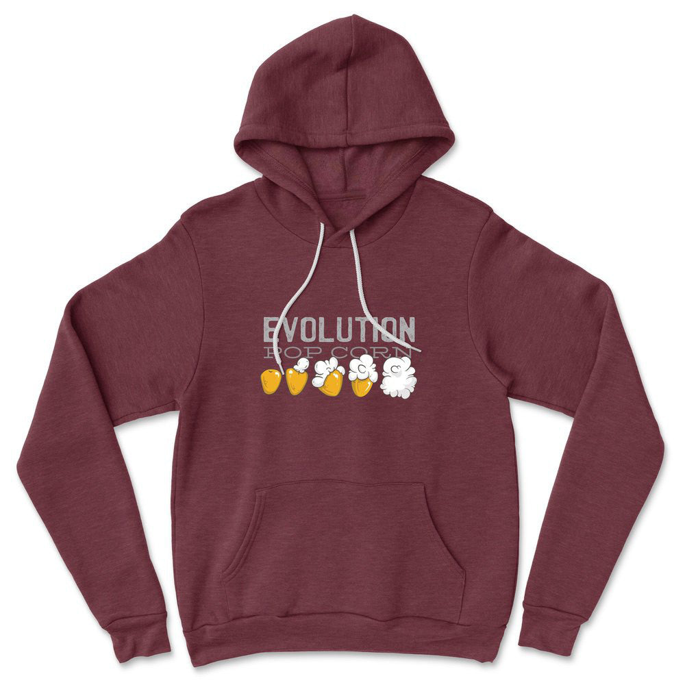 Popcorn Evolution Hoodie in Heather Maroon color
