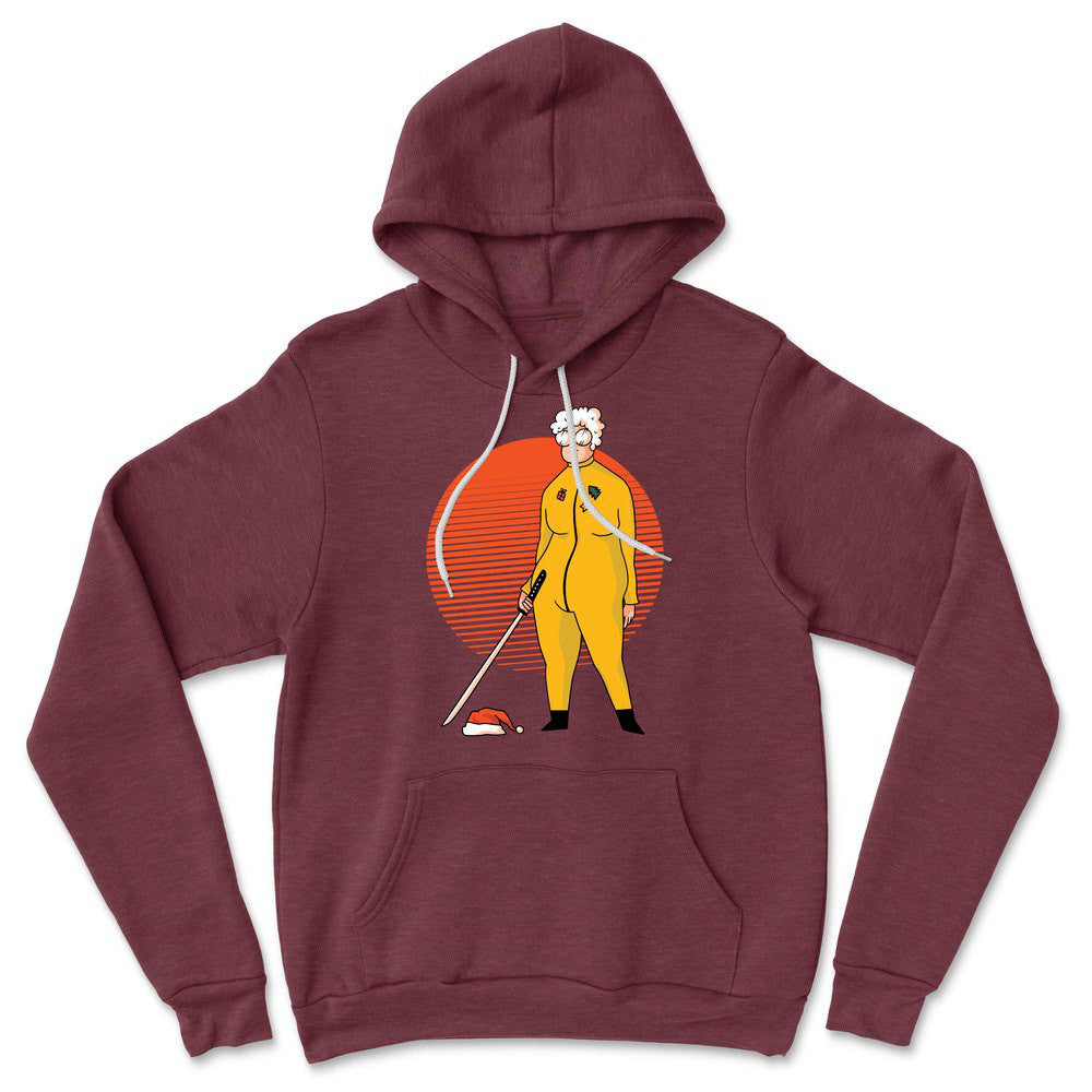 Kill Bill Mrs.santa Hoodie in Heather Maroon color