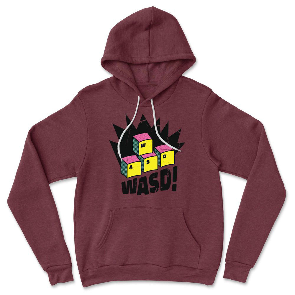 WASD Keyboard For Gamers Hoodie in Heather Maroon color