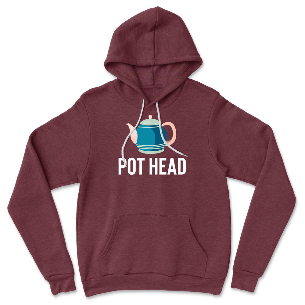 Pot Head Hoodie in Heather Maroon color