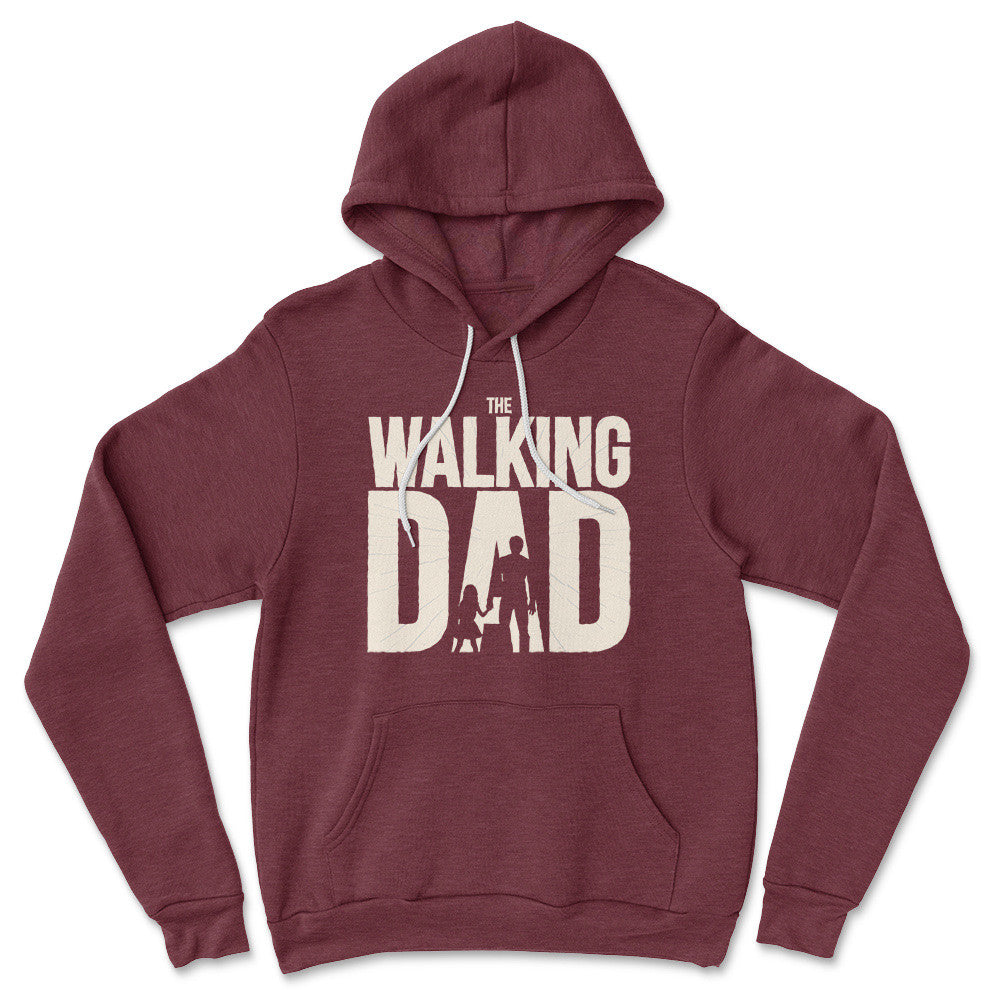 The Walking Dad Hoodie in Heather Maroon color