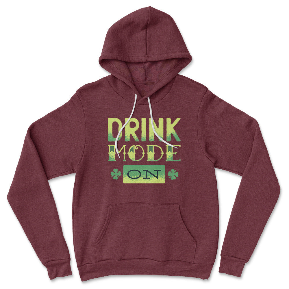 Drink Mode On Hoodie in Heather Maroon color