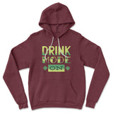 Drink Mode On Hoodie in Heather Maroon color