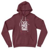 Play Poker Hoodie in Heather Maroon color
