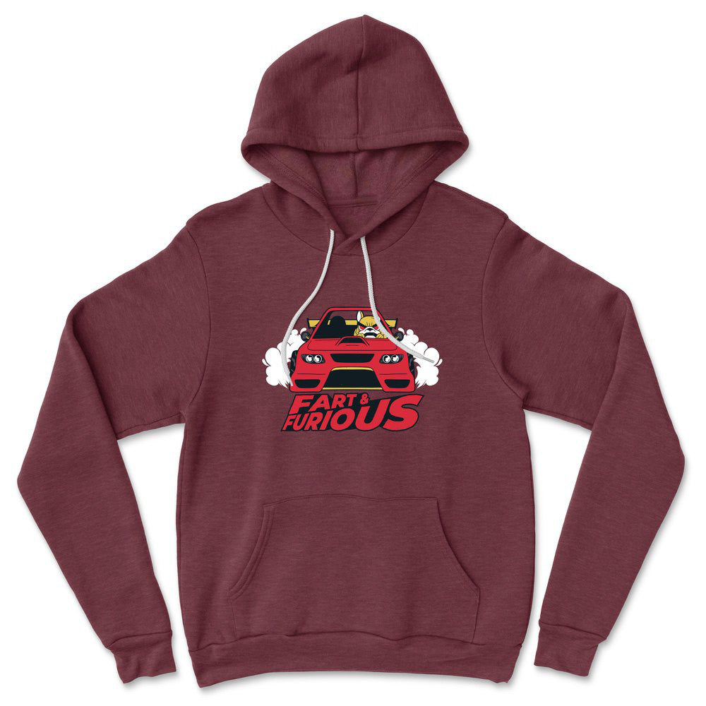 Fart And Furious Hoodie in Heather Maroon color