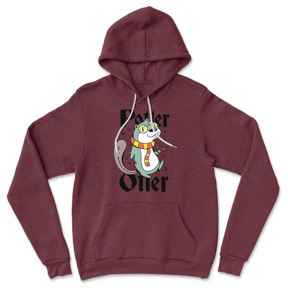 Potter Otter Hoodie in Heather Maroon color