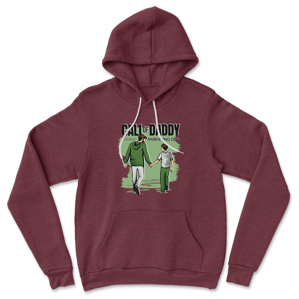 Call Of Daddy Hoodie in Heather Maroon color