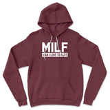 MILF - Man I Love To Fart Hoodie in Heather Maroon color