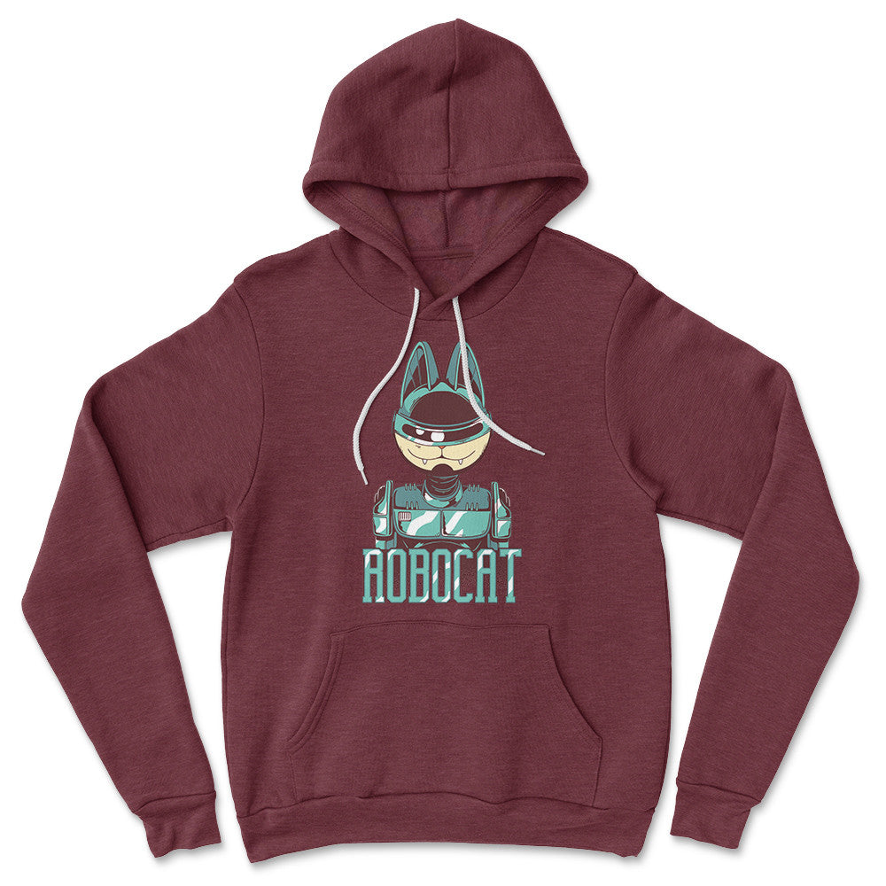 Robocat Hoodie in Heather Maroon color