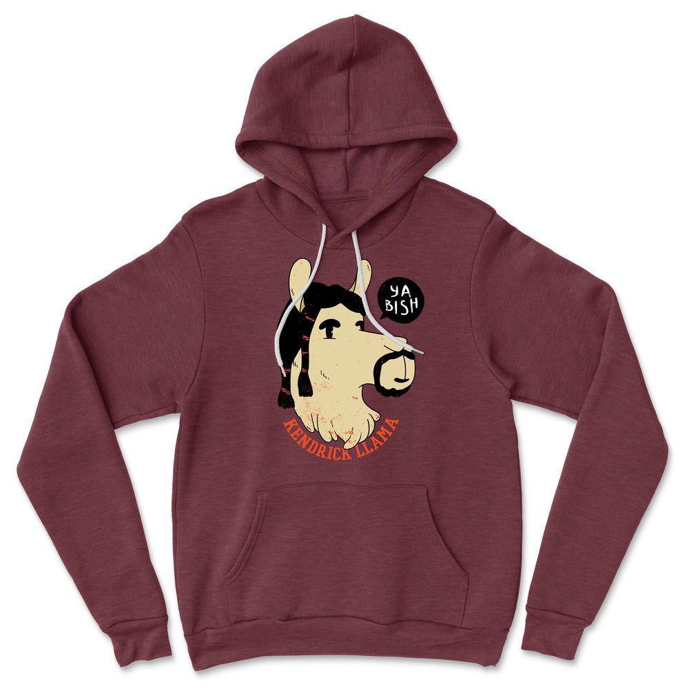 Kendrick Llama Hoodie in Heather Maroon color