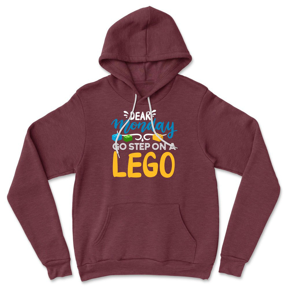 Dear Monday, Go Step On A Lego Hoodie in Heather Maroon color