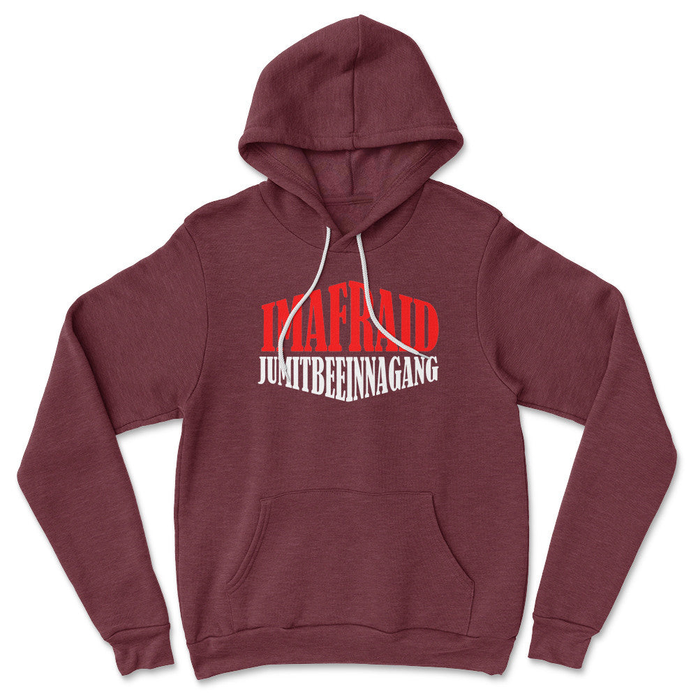 Imafraid Jumitbeeinnagang Hoodie in Heather Maroon color