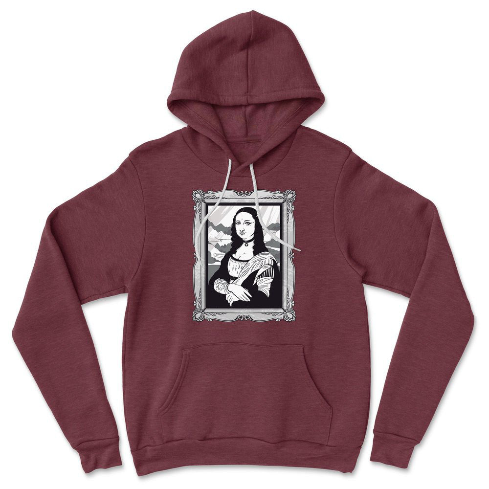 Gothic Monalisa Hoodie in Heather Maroon color