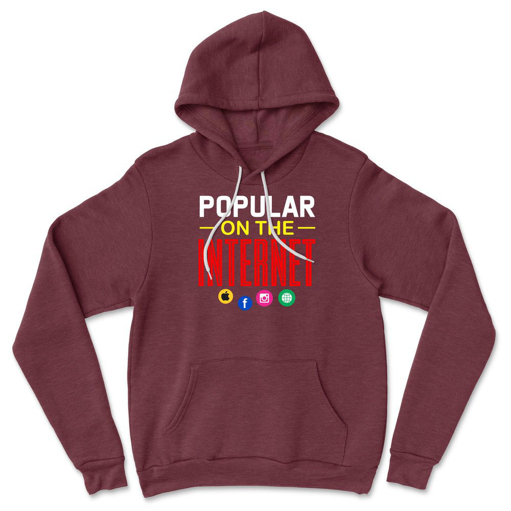 Popular On The Internet Hoodie in Heather Maroon color