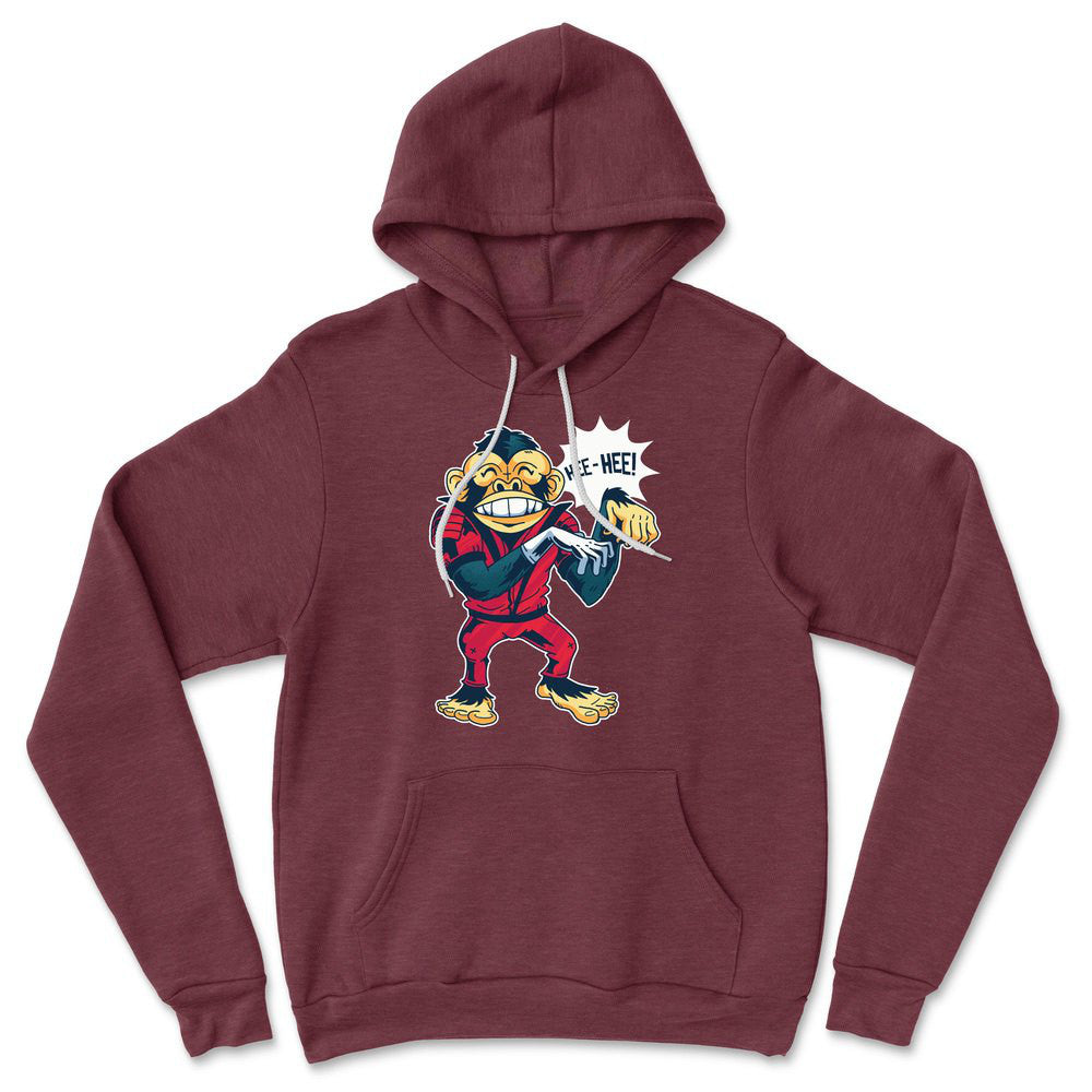Dancing Monkey Jackson Hoodie in Heather Maroon color