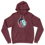 Phone Face Hugger Hoodie in Heather Maroon color
