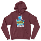 Straight Outta Battle Bus Hoodie in Heather Maroon color