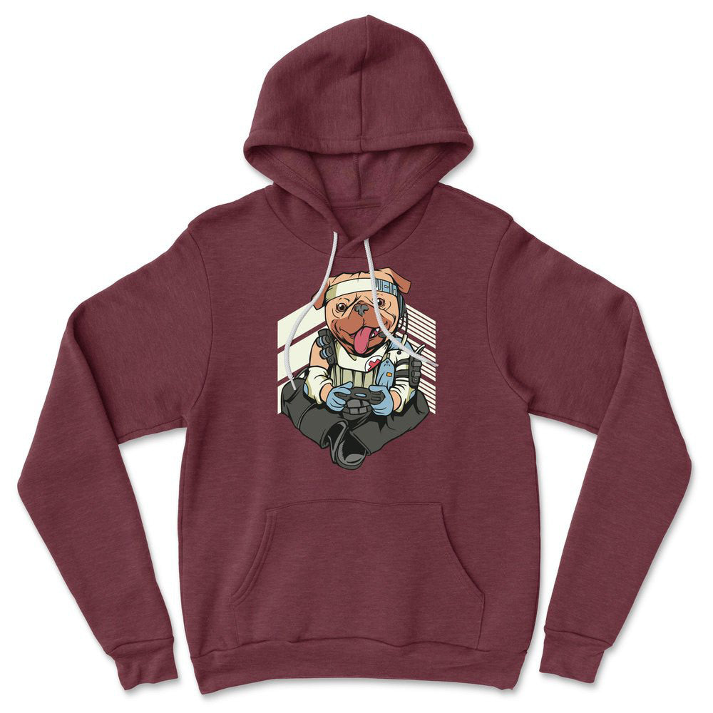 Lifeline Pug Apex Gamer Hoodie in Heather Maroon color