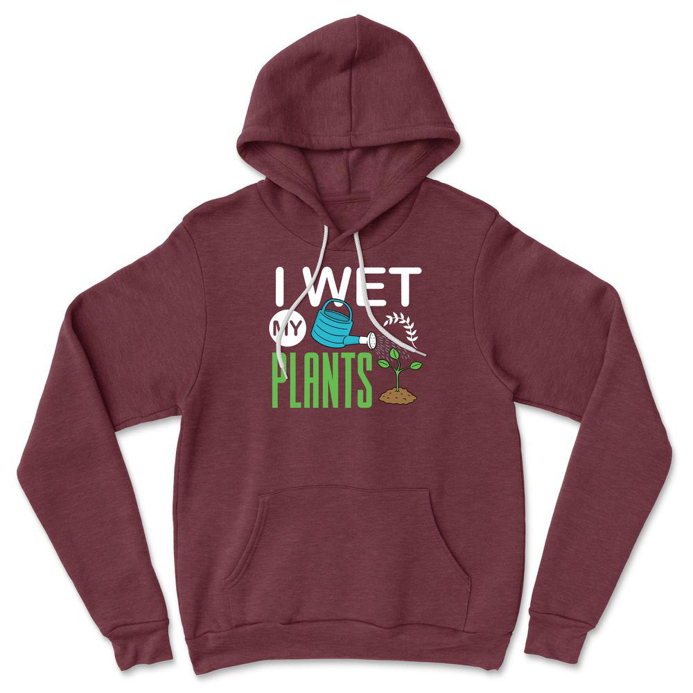 I Wet My Plants Hoodie in Heather Maroon color
