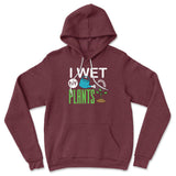 I Wet My Plants Hoodie in Heather Maroon color