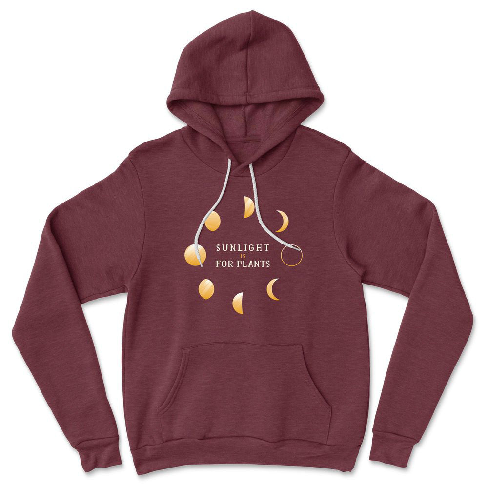 Night Moon Phases Hoodie in Heather Maroon color