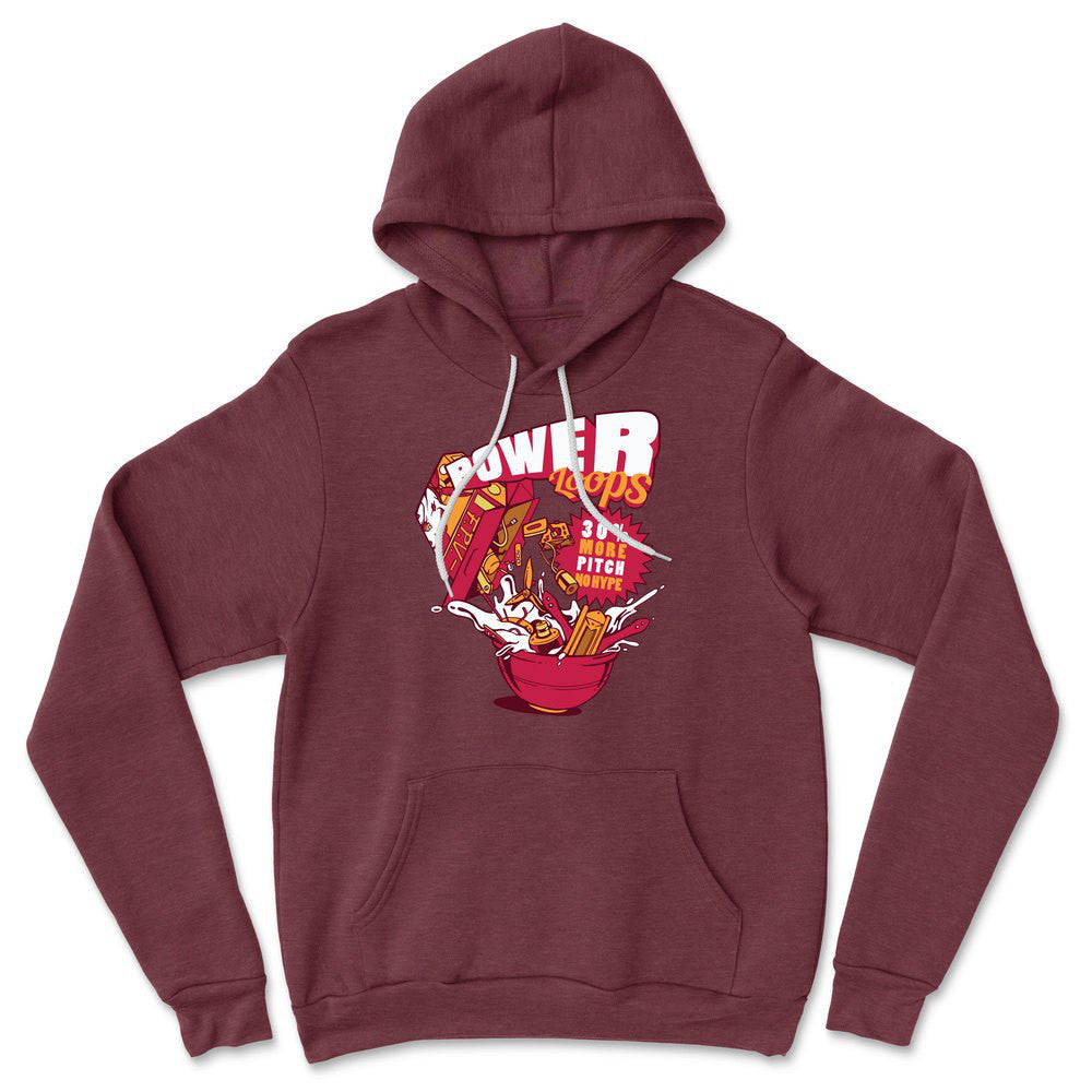 Power Loops Hoodie in Heather Maroon color