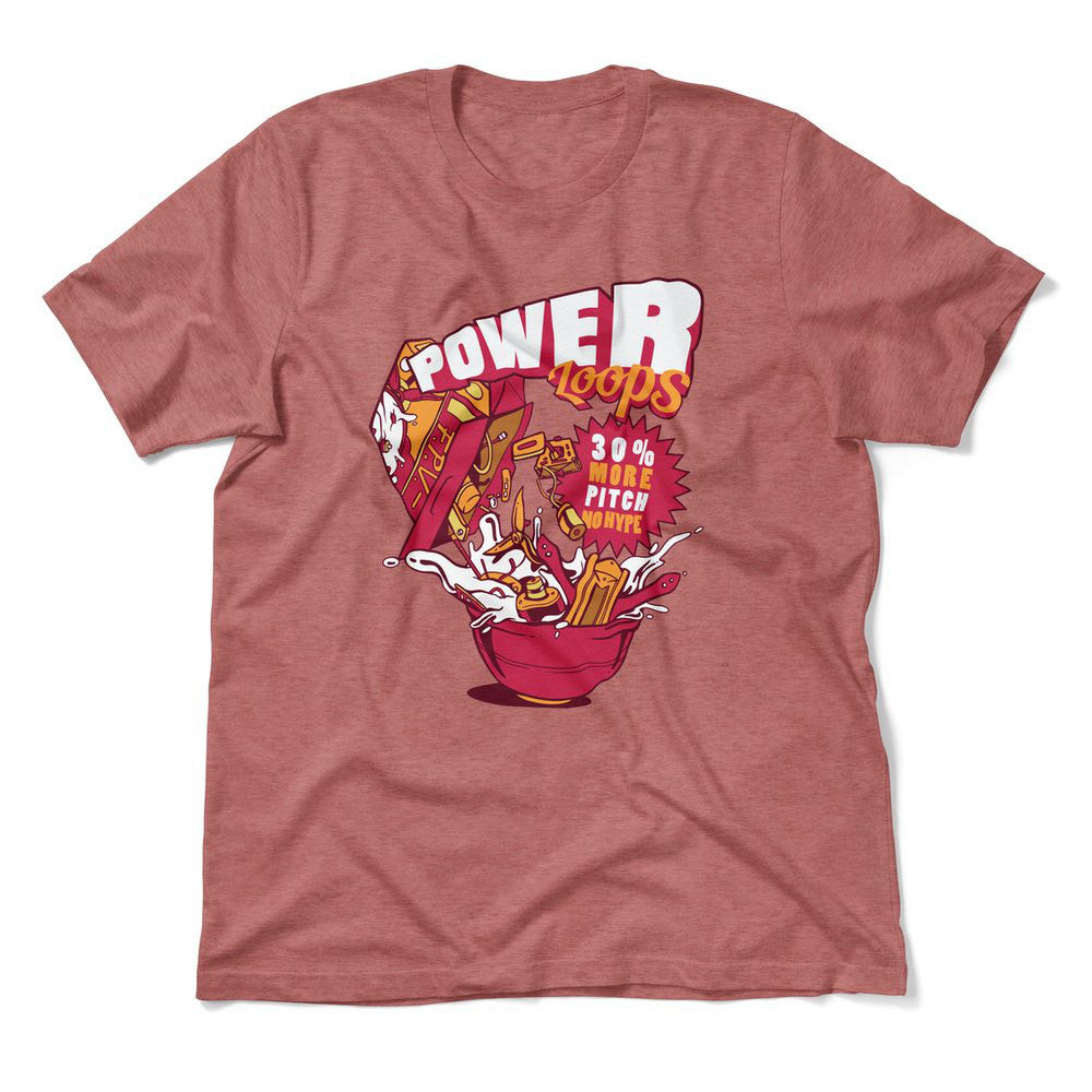 Power Loops Men/Unisex T-Shirt in Heather Mauve color