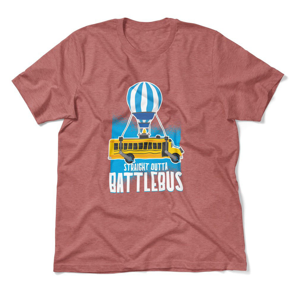 Straight Outta Battle Bus Men/Unisex T-Shirt in Heather Mauve color