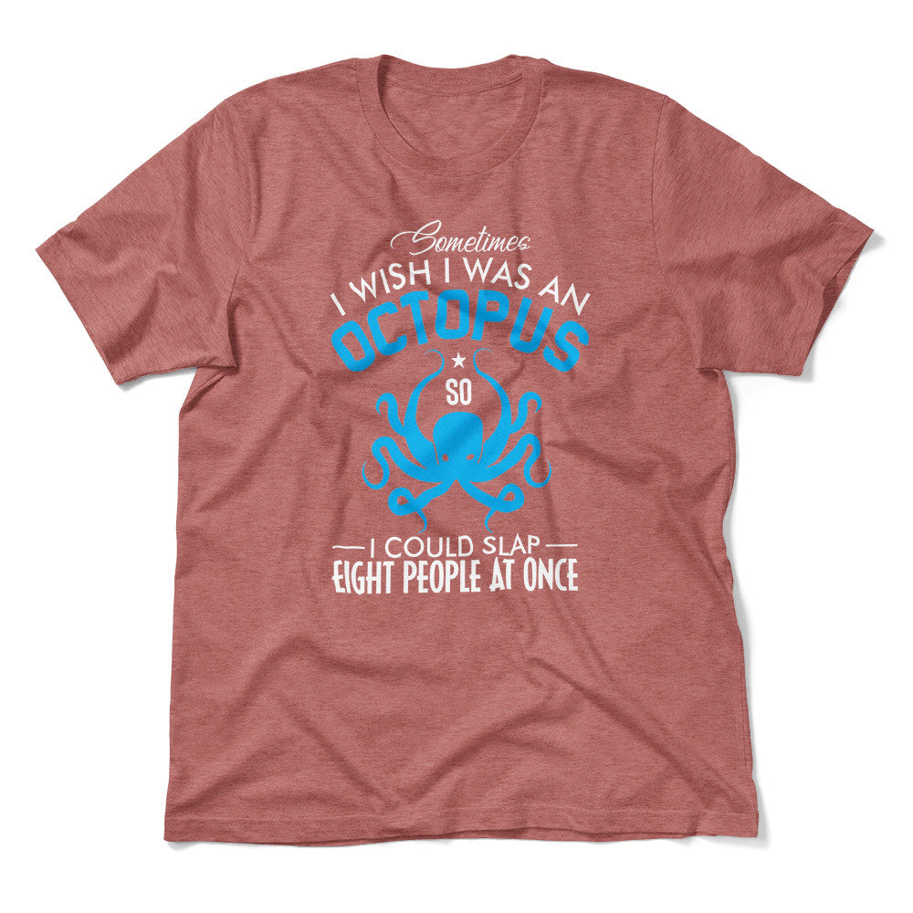 I Wish I Was An Octopus Men/Unisex T-Shirt in Heather Mauve color