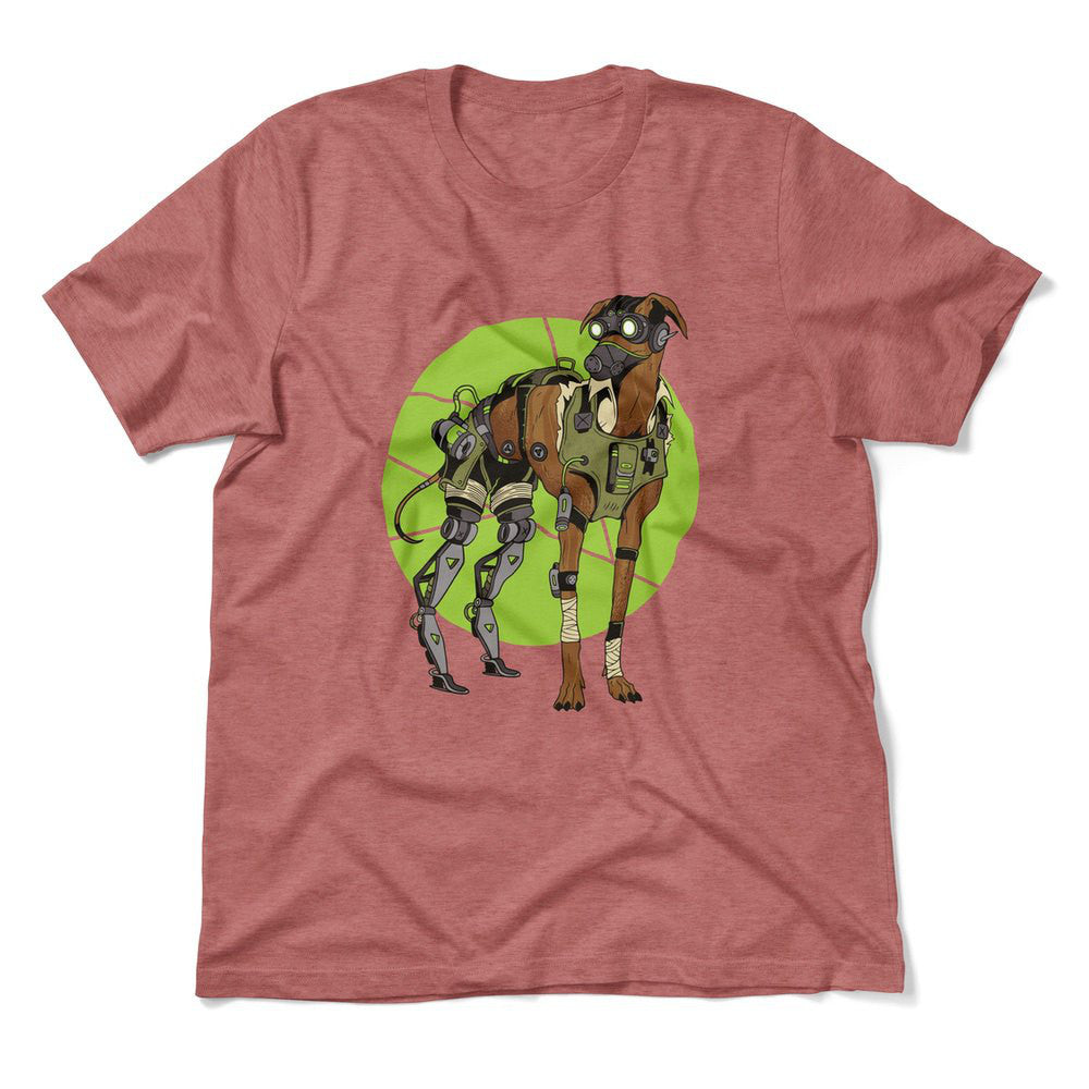 Cyber Greyhound Dog Men/Unisex T-Shirt in Heather Mauve color