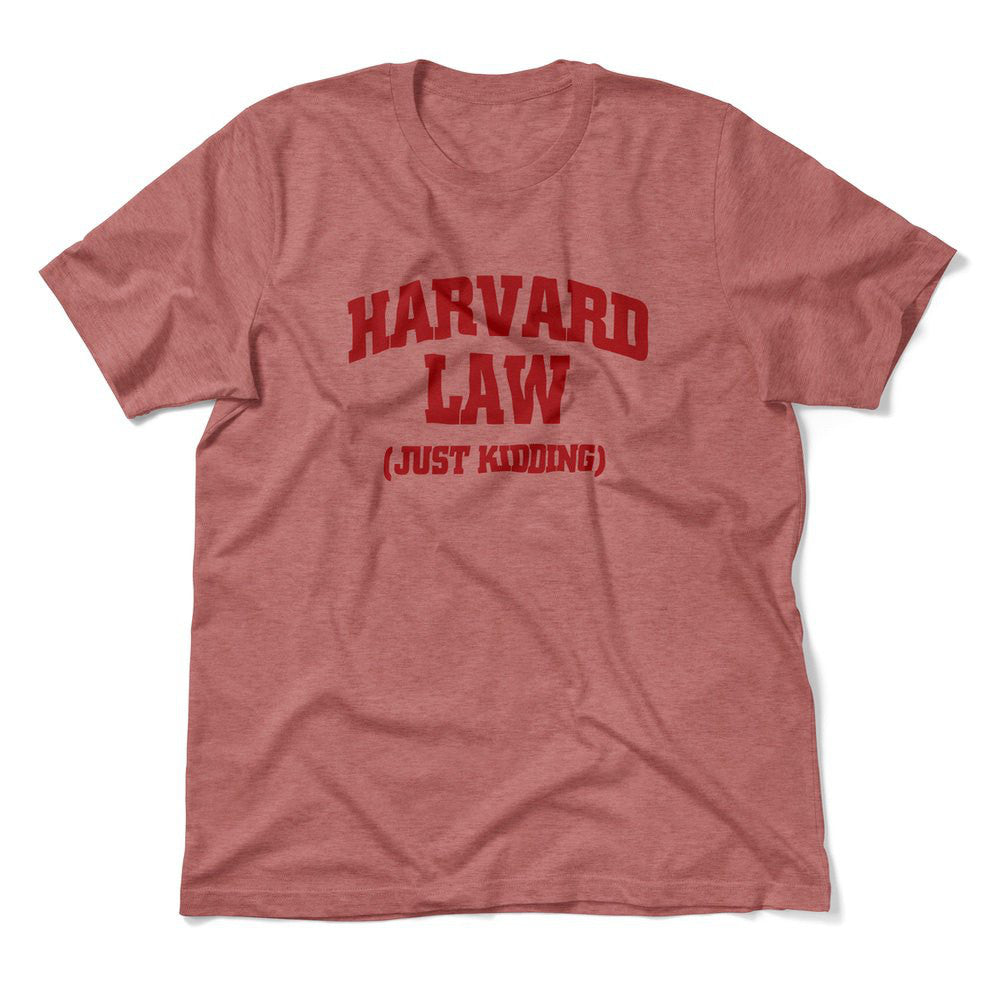 Harvard Law, Just Kidding Men/Unisex T-Shirt in Heather Mauve color