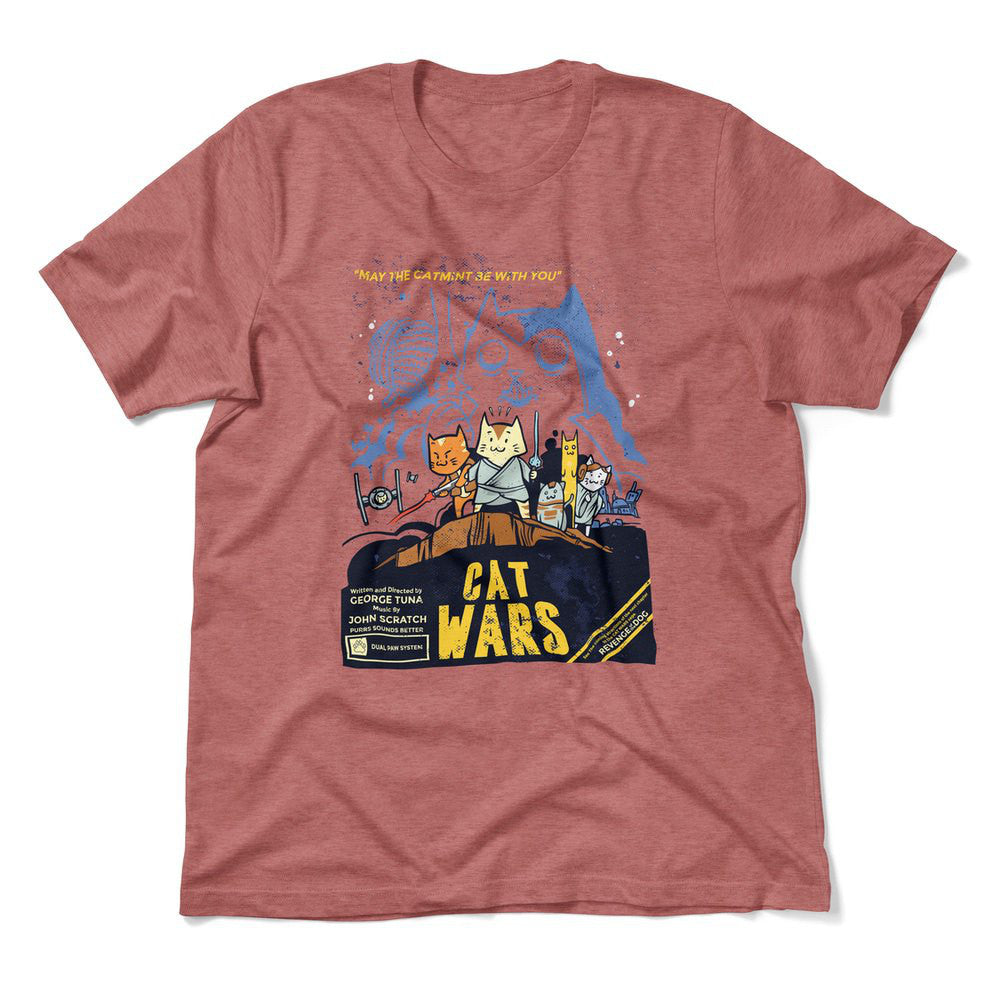 Cat Wars - May The Cat Mint Be With You Men/Unisex T-Shirt in Heather Mauve color