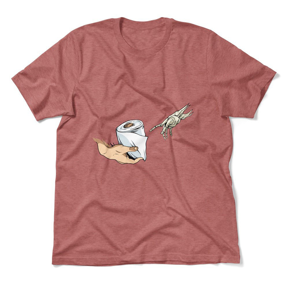 Creation Of Adam - Toilet Paper Men/Unisex T-Shirt in Heather Mauve color