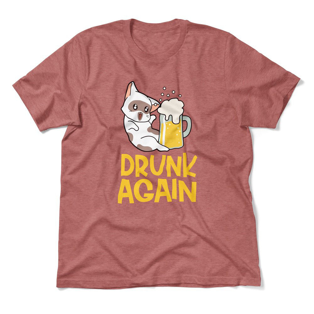 Drunk Again Men/Unisex T-Shirt in Heather Mauve color