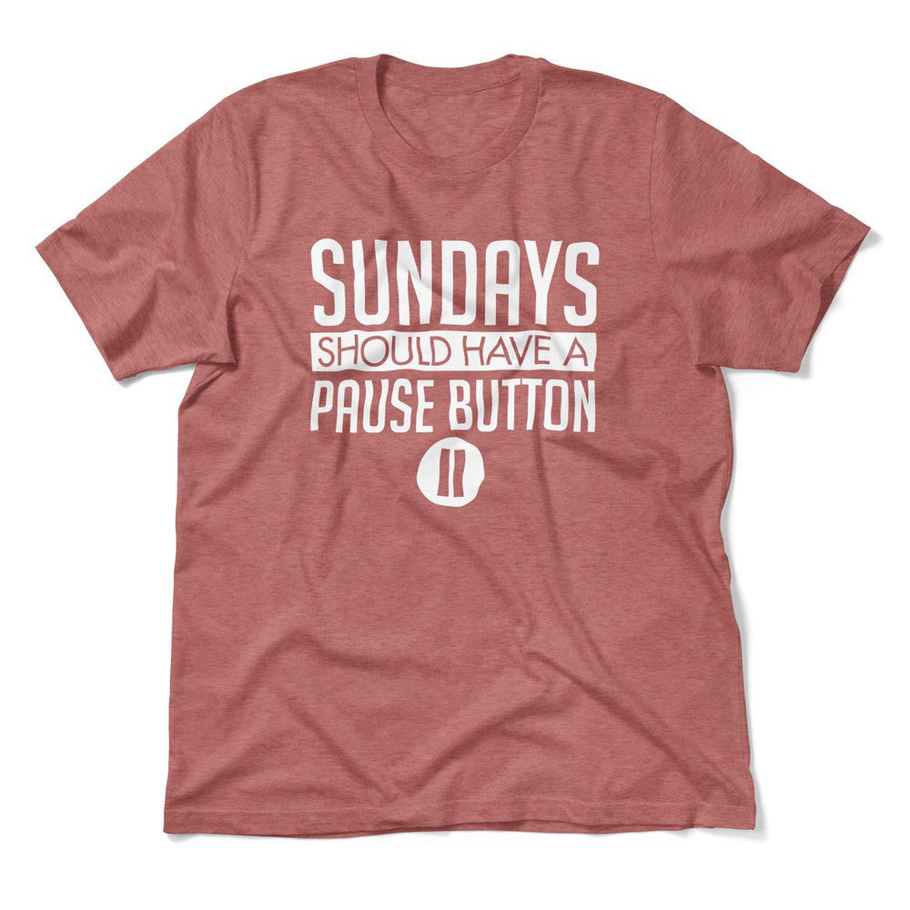 Sundays Should Have A Pause Button Men/Unisex T-Shirt in Heather Mauve color