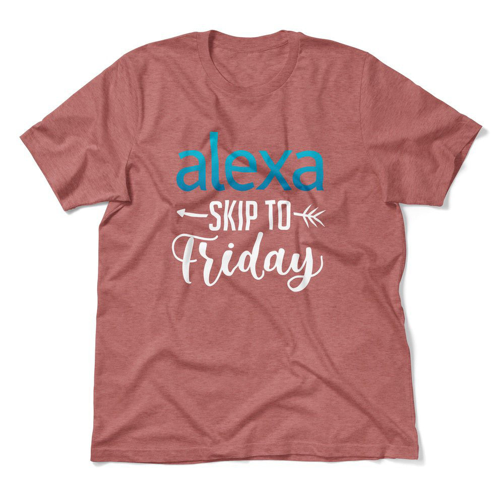 Alexa, Skip To Friday Men/Unisex T-Shirt in Heather Mauve color