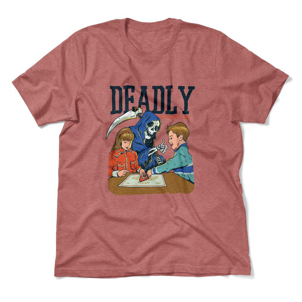 Deadly Games Men/Unisex T-Shirt in Heather Mauve color