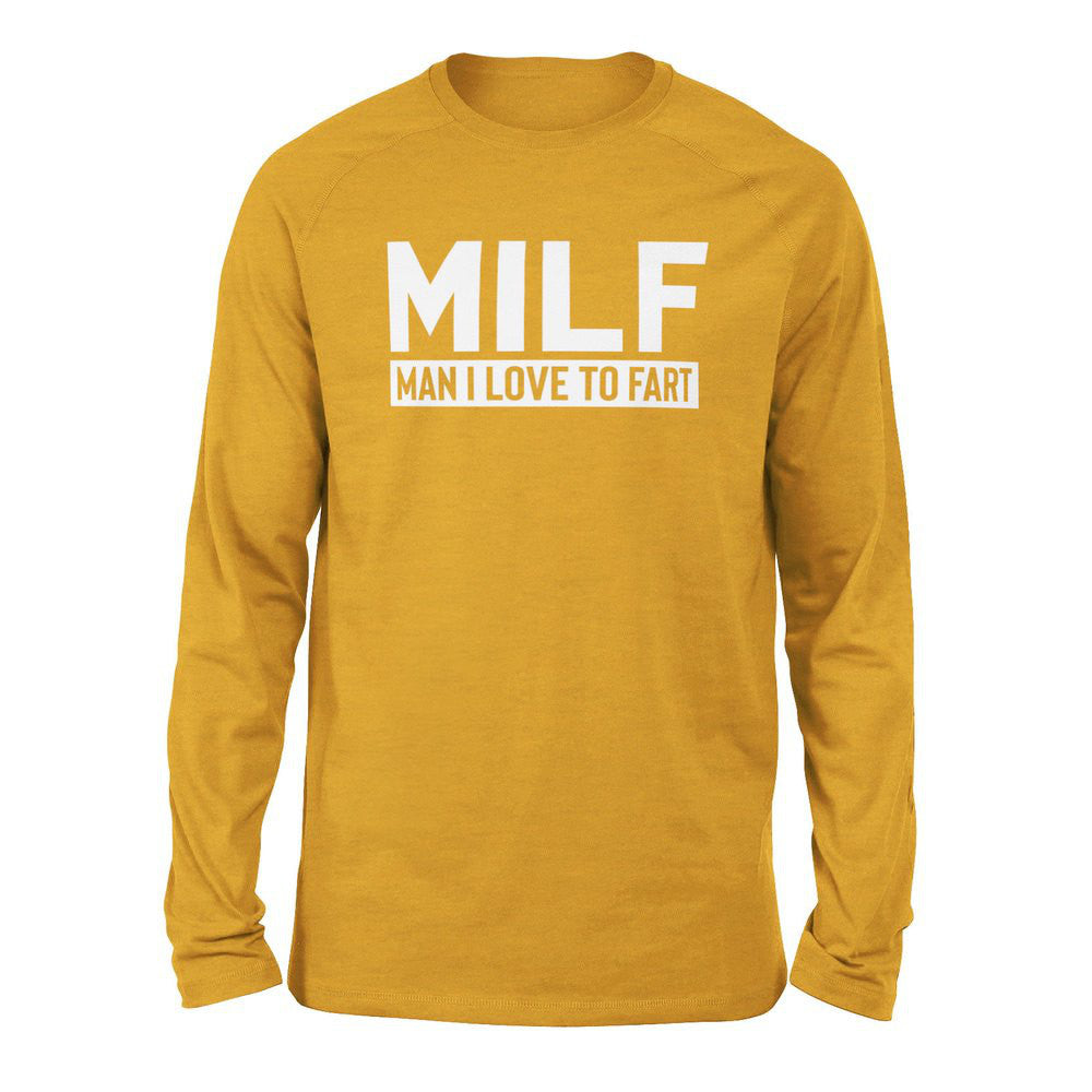 MILF - Man I Love To Fart Men/Unisex Drop Shoulder Sweatshirt in Heather Mustard color