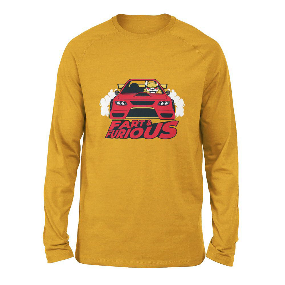 Fart And Furious Men/Unisex Drop Shoulder Sweatshirt in Heather Mustard color