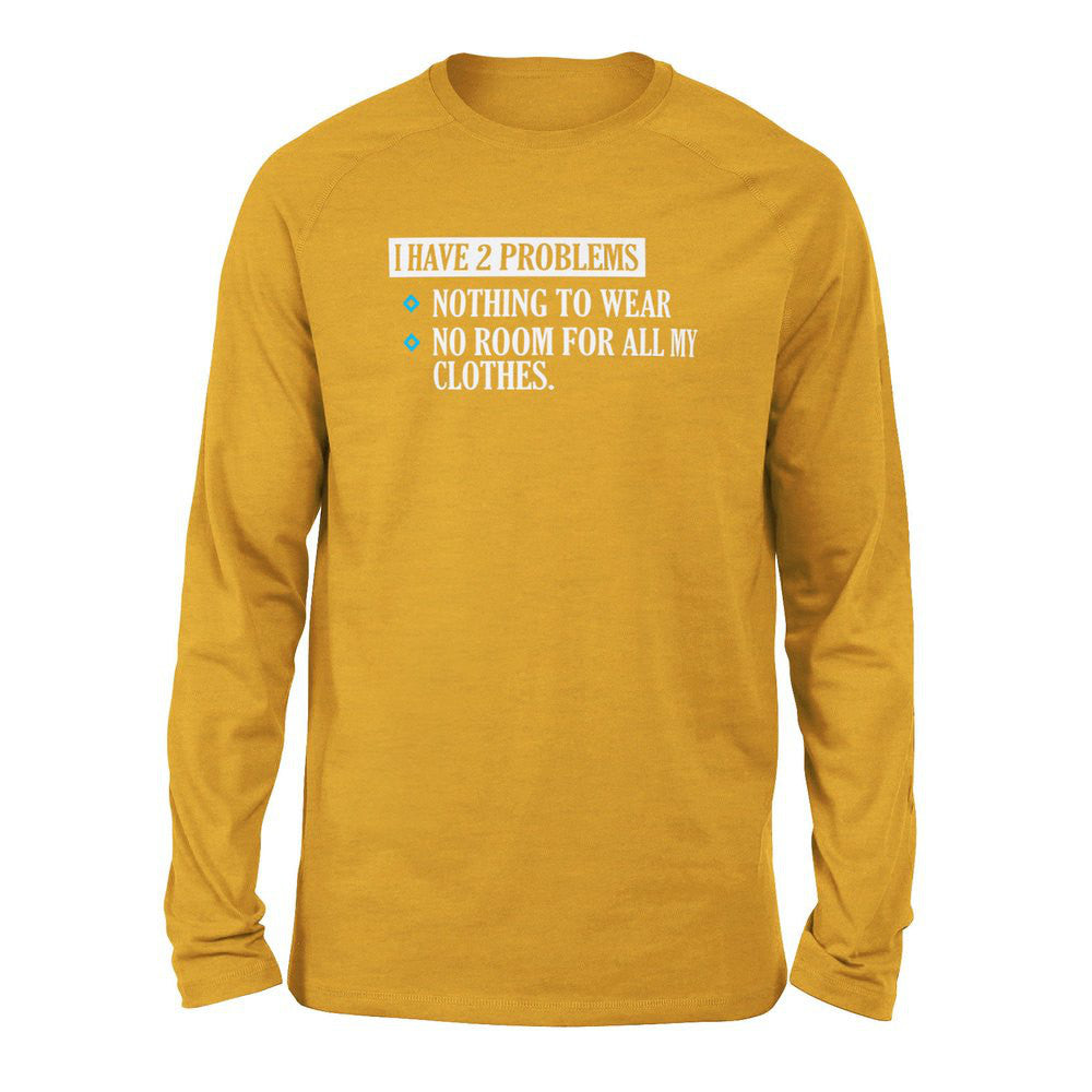 I Have 2 Problems Men/Unisex Drop Shoulder Sweatshirt in Heather Mustard color
