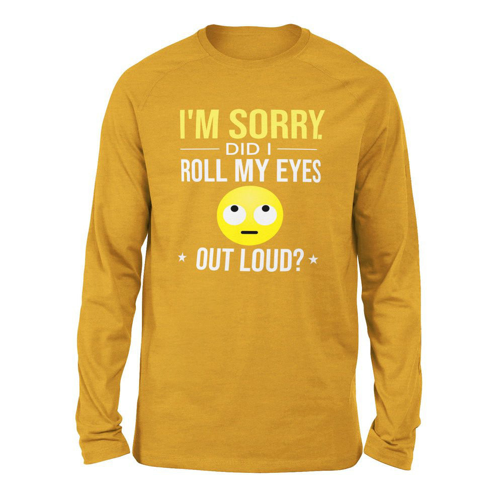 I'm Sorry, Did I Roll My Eyes Out Loud Men/Unisex Drop Shoulder Sweatshirt in Heather Mustard color
